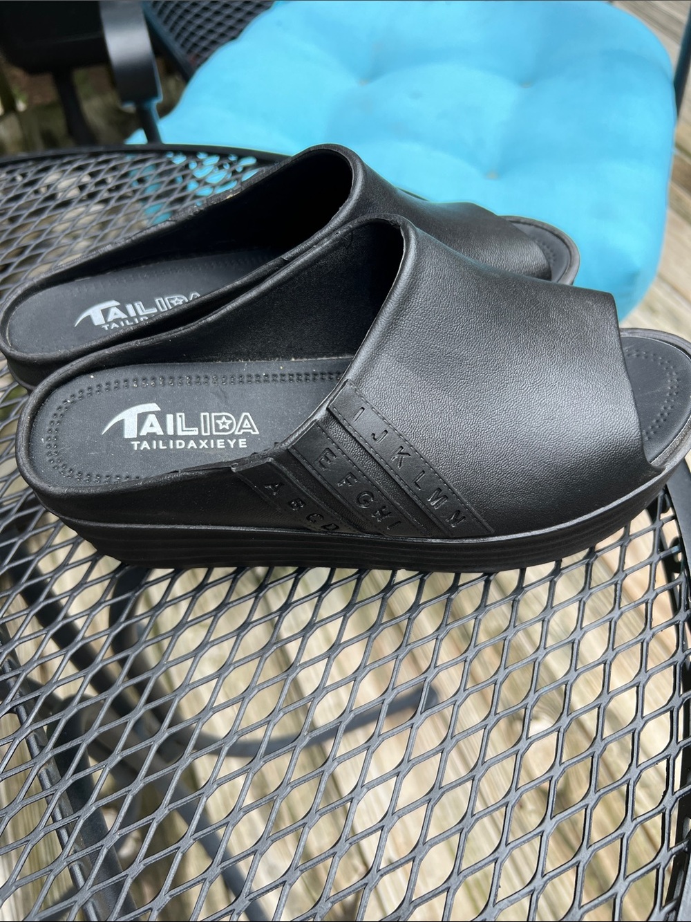 TAILIDA Tailidaxieye Black Platform Slide Sandals